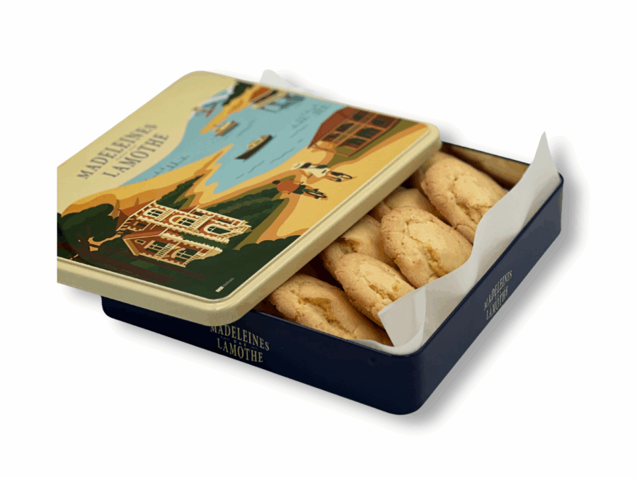 Coffret madeleines Arcachon ouvert