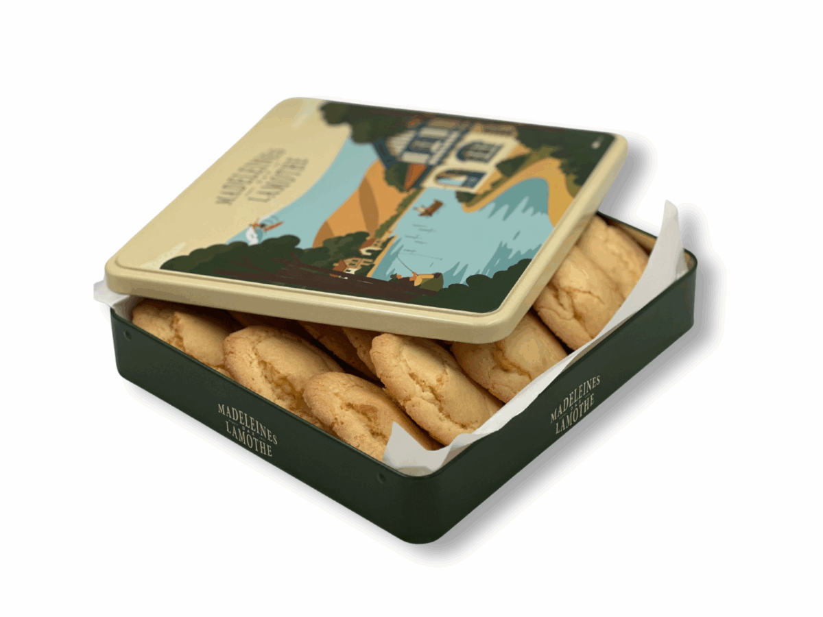 Coffret madeleines Hossegor ouvert